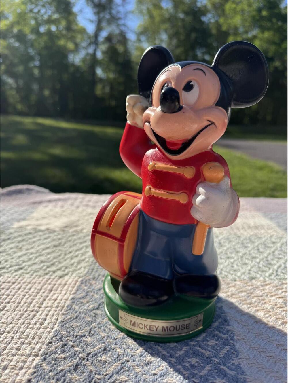 Vintage Mickey Mouse Drummer Piggy Bank